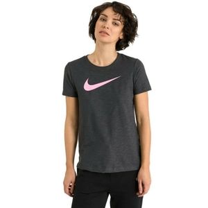 Nike Dri-Fit Gray Heather Pink Swoosh Tee M